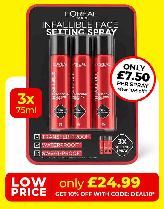L'Oreal Paris Infallible Setting Spray 3 x  75ml